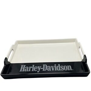 Harley-Davidson Large Ceramic‎ Serving Tray, White /Black Ltd Edition In box